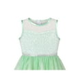 thumbnail image 4 of Girls Dress Gradient Green Lace Embroidery Bodice Glitter Sleeveless 10 Years, 4 of 6