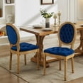 thumbnail image 6 of American Design Blue Velvet Dining Chairs Set of 2 with Steel Spring Inner for a Cozy Dining, 6 of 7
