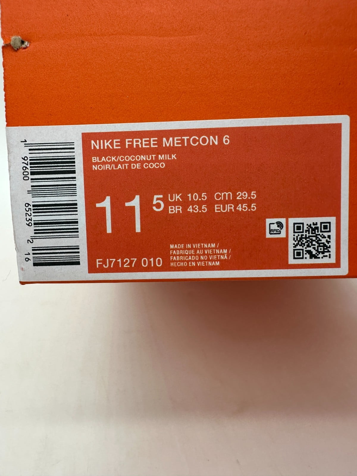 Men's Nike Free Metcon 6 Black/Coconut Milk