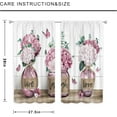 thumbnail image 3 of Rustic Farmhouse Pink Floral Kitchen Curtains 27.5Wx39H Inch Rod Pocket Flower Plant Cafe Curtains Spring Butterfly Botanical Country Wooden Small Bedroom Window Drapes Fabric 2 Panels, 3 of 4