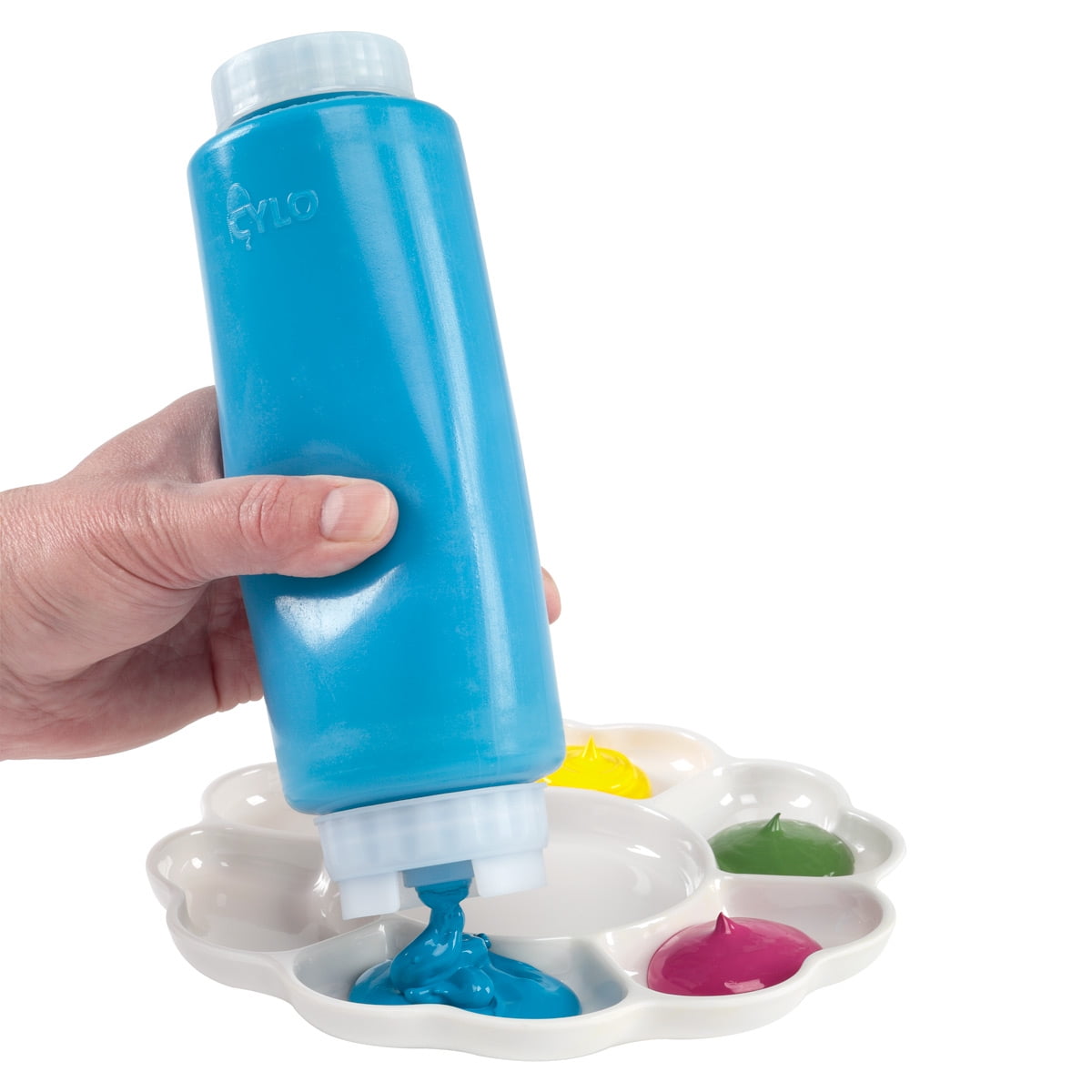 Creative Mark Cylo FIFO Squeeze Bottle -Empty - 3 Pack - 20 oz. Inverted Squeeze Bottle with Air-Tight Non-Drip Silicone Valve; Acrylic Paint, Sauce & Condiment Bottles for Painters and Food Industry