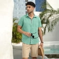 thumbnail image 5 of HAOMEILI Men's Button Down Shirts Short Sleeve Casual Shirts Summer Beach Shirts Vacation Wedding Shirts with Pocket, 5 of 7