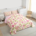 thumbnail image 3 of Homewish Watercolor Tulip Full Size Comforter Sets,Cartoon Flower Floral Bedding Comforter Set,Pink Beige Bedding Sets For Kids,Microfiber Bedroom Decor Reversible,3pcs, 3 of 8