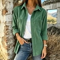 thumbnail image 4 of ClodeEU Women's Corduroy Long Sleeve Button Shirt Jacket,Casual Loose Fit Fall Outerwear ,Women's Plus L, 4 of 7