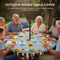 thumbnail image 3 of Round Outdoor Tablecloth with Umbrella Hole and Zipper, Blue Yellow Sunflower Tablecloth with Elastic Waterproof, Summer Botanical Farmhouse Floral Patio Table Covers for 45" - 54" Pool Tables, 3 of 9