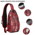 thumbnail image 2 of Sling Backpack,Red Christmas Tree and Snow Pattern Crossbody Bag with Water Bottle Holder,Waterproof Sling Bag for Men/Women with Chest Phone Holder for Hiking,Travel, 2 of 6