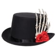 thumbnail image 2 of Black Top Hat with Skeleton Hand Adult Costume Accessory, 2 of 2