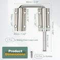 thumbnail image 2 of Cerradura de bucle para puerta corrediza Uxcell de 2 piezas, cerradura en forma de U de 2-3/8" con tornillos para puertas o ventanas desiguales o deformadas, cerca de jardín, plateado, 2 of 6