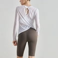 thumbnail image 5 of Ahdbta Long Sleeve Workout Shirts for Women Lightweight Gym Athletic Yoga Tops Criss Cross Open Back Running T-Shirt, 5 of 7
