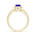 thumbnail image 2 of ANGARA Natural Cushion 1.05 ct Tanzanite Engagement Ring with Diamonds in 14K Yellow Gold for Women (Size-6mm) | December Birthstone, Anniversary, Jewelry Gift for Women | Natural Tanzanite Ring, 2 of 8