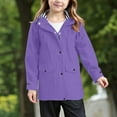 thumbnail image 2 of REDARER Girls Rain Jacket, Hooded Lightweight Windbreaker for Kids, Windproof Softshell Anorak for Autumn Hiking Cycling Walking,Size:7-8 Years, 2 of 8