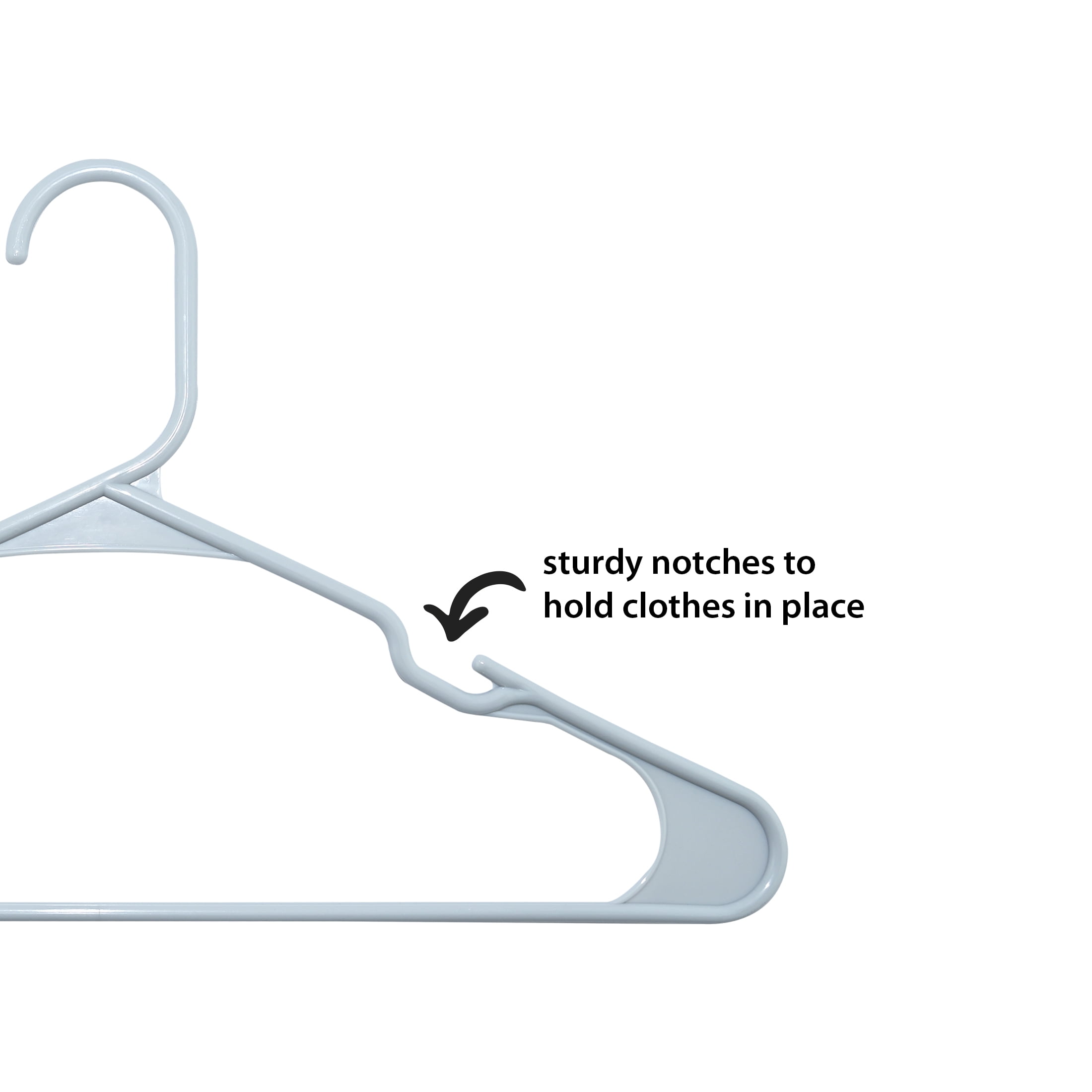 (7 pack) Mainstays Plastic Clothes Hangers, Gray, 6 Count, Lightweight & Durable for Everyday Use