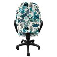 thumbnail image 3 of Underwater Office Chair Slipcover, Marine Life Creatures Hand Drawn Coral Reef Deep Sea Adventure Nautical, Protective Stretch Decorative Fabric Cover, Standard Size, Petrol Blue Ivory, by Ambesonne, 3 of 5