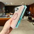 thumbnail image 5 of Glitter Magnetic Case for iPhone 15 Plus, Luxury Shock-Resistant PC+TPU Protective Back Cover, Compatible with MagSafe, Anti-Scratch Case with Sparkle Design for Boys Girls, Pink, 5 of 9