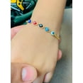 thumbnail image 3 of Newborn Baby/Childrens Boys/Girls Gold Filled Evil Eye Baby Bracelet Luck Valentino Link / Pulsera Mal de Ojo Pra Ninos Mujeres Hombres Oro Laminado, 3 of 11