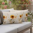 thumbnail image 4 of Watercolor Sunflower Pillow Covers 2 Pack Spring Flower Plant Pillowcase Waterproof Outdoor Throw Pillow Cover for Patio Balcony Rectangular Cushion 20”x12”, 4 of 9