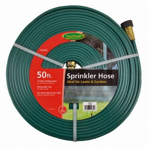 Green Thumb GTFS50 50' Foot 3 Tube Vinyl Sprinkler / Soaker Garden Hose - Quantity of 3