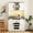 White and black, variant on Kitchen Pantry Cabinet with Charging Station, Buffet Cupboards Sideboard with Drawer, Modern Kitchen Pantry Storage Cabinet with Microwave Stand for Kitchen,Living Room,Dinning Room, White