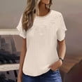 thumbnail image 2 of My Orders Lightweight Tops & Blouses Ladies Tops And Blouses Petite Womens Sports Tops Pastel Womens Tops Dressy Casual Short Sleeve Tunic Evening Party Shirts White, 2 of 6