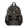 thumbnail image 3 of Dog Paw Print and Bone Black Backpack for School, Cute School Bag with Adjustable Shoulder Straps and Padded Back, 15.25"x11.5"x5.25", 3 of 5