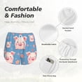 thumbnail image 4 of Balery Cute Pig Flowers Pantalones cortos deportivos para mujer con forro y dos bolsillos, elásticos, para entrenamiento, gimnasio, yoga-Small, 4 of 7