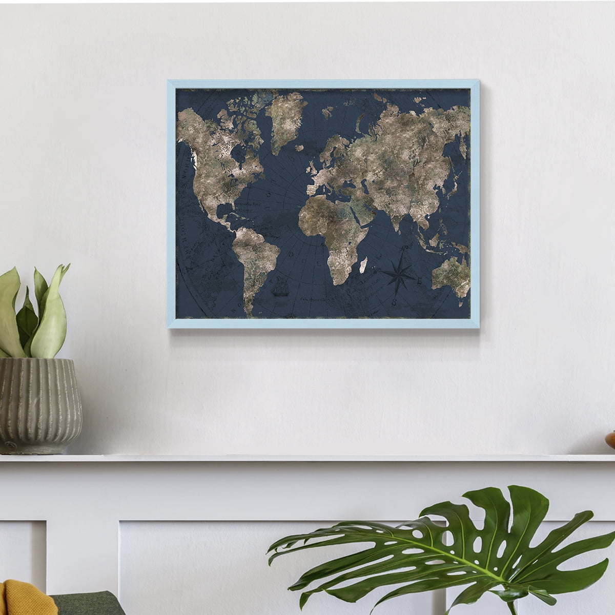 Navy Atlas by CAD Designs - Restickable Framed Giclée Print