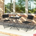 thumbnail image 3 of Gymax 3PCS Patio Bistro Set Folding Wicker Chairs & Table Outdoor Patio Furniture Set Black, 3 of 10