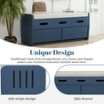 thumbnail image 6 of EUROCO 43" Rustic Storage Bench, Entry Bench Storage Bench with 2 Drawers and 3 False Drawers at the Top, Shoe Bench with Hidden Storage Space for Living Room, Entryway, Navy, 6 of 8