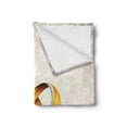 thumbnail image 2 of Wedding Soft Flannel Fleece Throw Blanket, 2 Big Rings on Abstract Background Marriage Engagement Print, Cozy Plush for Indoor and Outdoor Use, 50" x 70", Yellow Orange Eggshell, by Ambesonne, 2 of 5