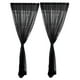 thumbnail image 1 of Elegante cortina de gasa para ventana, 2 paneles, extra ancha para patio corredizo Negro 100x270cm, 1 of 9