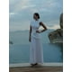 thumbnail image 4 of Vestido largo elegante de verano para mujer, diseño asimétrico con diseño de telas combinadas con plisado, cuello redondo, sin mangas, ajustado, vestido de fiesta a la moda para mujer, 4 of 5