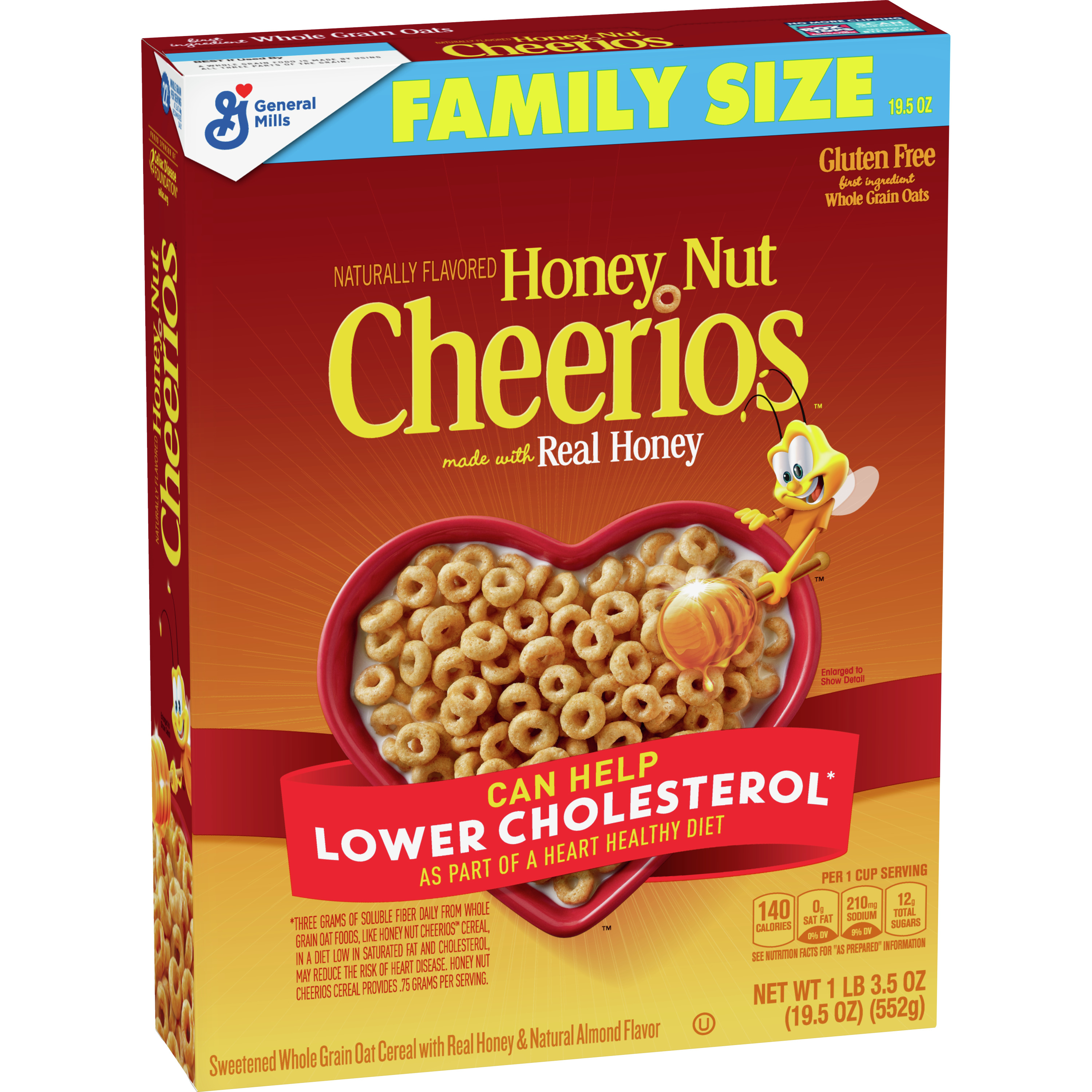 Honey Nut Cheerios Gluten-Free Breakfast Cereal, 19.5 oz - image 2 of 9