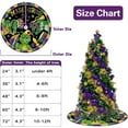 thumbnail image 3 of Mardi Gras Alligator Christmas Tree Skirt, 48 Inches Lace-up New Orleans Carnival Tree Skirt, Celebration Holiday Party Indoor Decoration Masquerade Home Decor, 3 of 6
