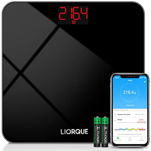 Componeren Geruststellen Dat Liorque Digital Body Weight Scale, High Precision Wireless Scale with  Smartphone App, Smart Step-on Bathroom Weight and BMI Scale, Multiple  Users, Sturdy Tempered Glass, 400 lb/180 kg, Black - Walmart.com