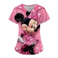 thumbnail image 3 of Ropa de hospital de bolsillo de Disney para mujer, uniforme de enfermera, camisetas para mujer, camisetas de Mickey para mujer 2023, camisetas con cuello en V, camisetas de Minnie Mouse, 3 of 5