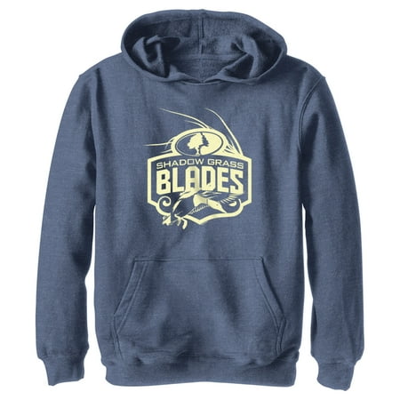 Boy s Mossy Oak Shadow Grass Blades Logo Pull Over Hoodie Navy Blue Heather Medium