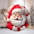 thumbnail image 2 of 2024 Hot Sale Round Acrylic Santa Claus Hanging Decorative Plaque Christmas Gifts Wall Decoration Hangings, 2 of 5