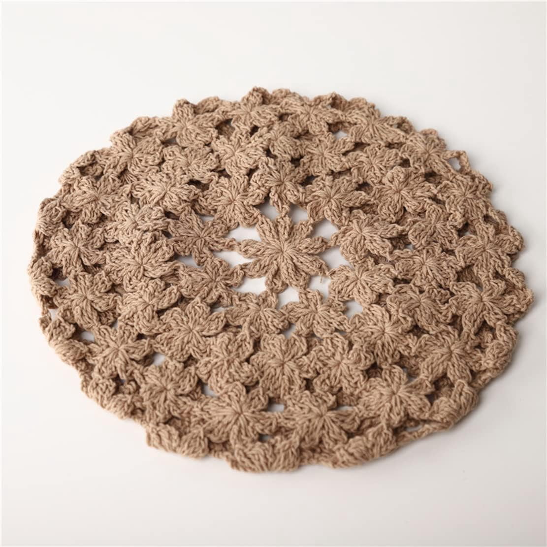 LinYooLi Hand Hook Hollowed-Out Petal-Shaped Beret, Hair Cap