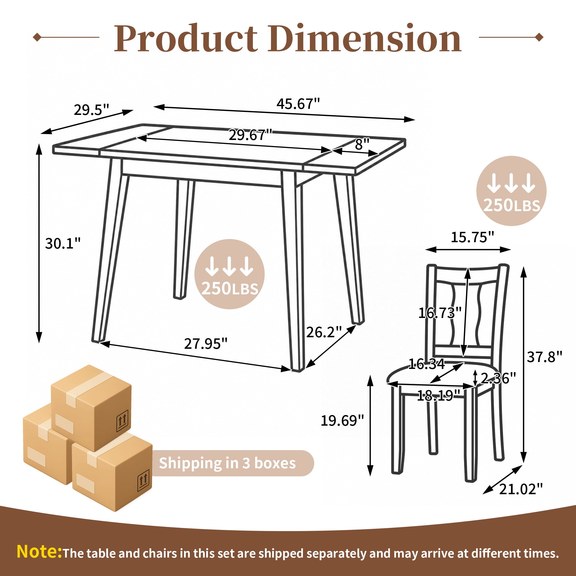 Euroco 5-Piece Dining Table Set for 4, 45.67" Extendable Kitchen Table Set with Drop Leaf and 4 Upholstered Chairs,Dining Room Set for Small Space,Brown