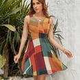thumbnail image 7 of Geometric Modern Art Colorful Squares Dress Summer Street Style Dresses Female Sleeveless Printed Sundress, 7 of 7