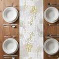 thumbnail image 6 of Coastal Table Runner - 48 Inch Long, Kitchen Dining Table Runner Dresser Scarves, Yellow-green Ocean Coral Starfish Jellyfish Farmhouse Decor for Coffee Tables Wedding Party Banquet, 6 of 8