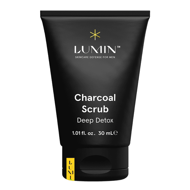 Lumin Men's Skincare Charcoal Exfoliating Scrub, Deep Cleansing Face