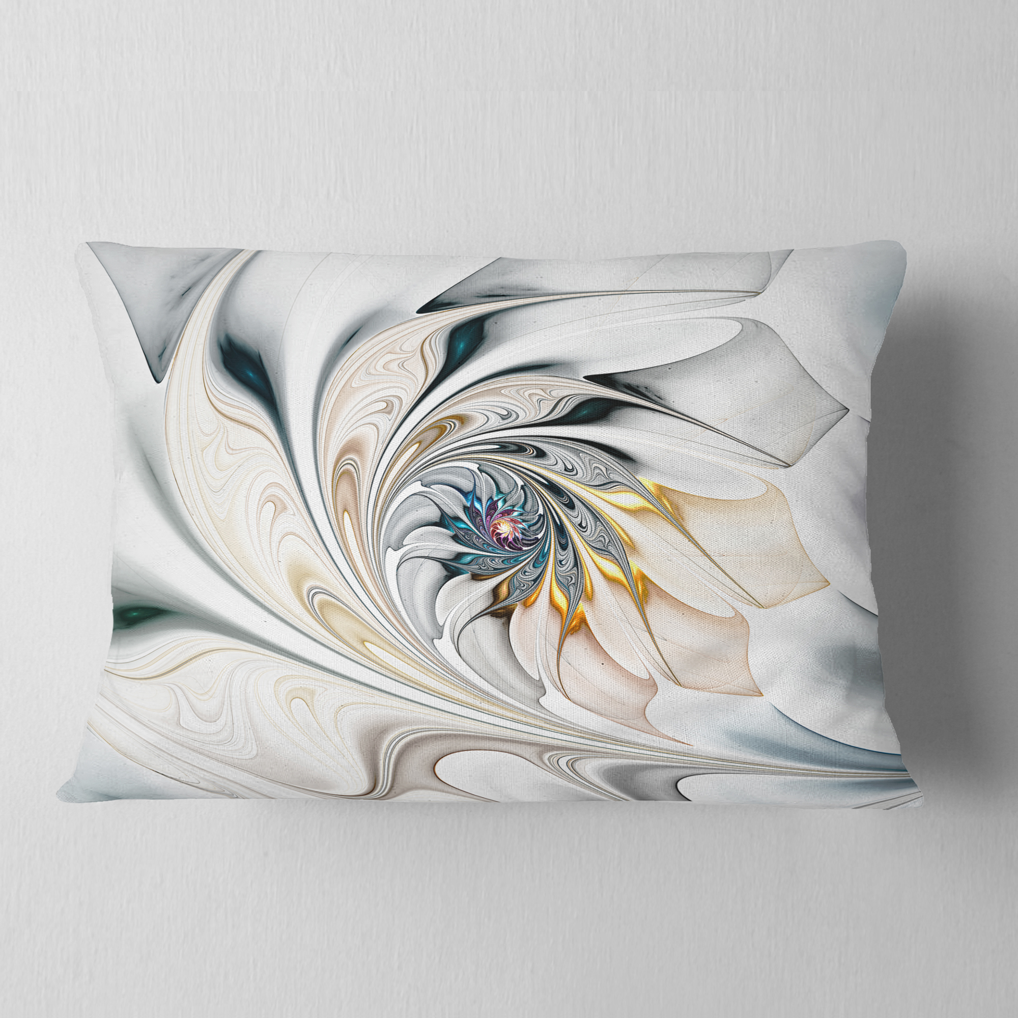 Designart 12" x 20" White Polyester Throw Pillow