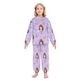thumbnail image 2 of Fluffy Pajamas Set Fuzzy Winter Warm Pj Sets Pullover Tops and Long Pants Purple Adorable Mermaid X-Small, 2 of 8