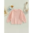thumbnail image 3 of Musuos Toddler Baby Round Neck Sweaters, Long Sleeve Solid Color Loose Knitted Pullovers, 0-5 Years, 3 of 10
