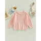 thumbnail image 2 of Txlixc Suéteres de cuello redondo para bebés pequeños, suéteres de punto sueltos de color sólido de manga larga Txlixc  Moda, 2 of 9