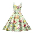 thumbnail image 4 of Easter Dresses Girls Cute Print Spaghetti Strap A-Line Dress Girls Casual Dress Size 11-12 Years Girls Clothes, 4 of 4