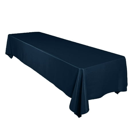 

Shiny Satin Solid Tablecloth Navy