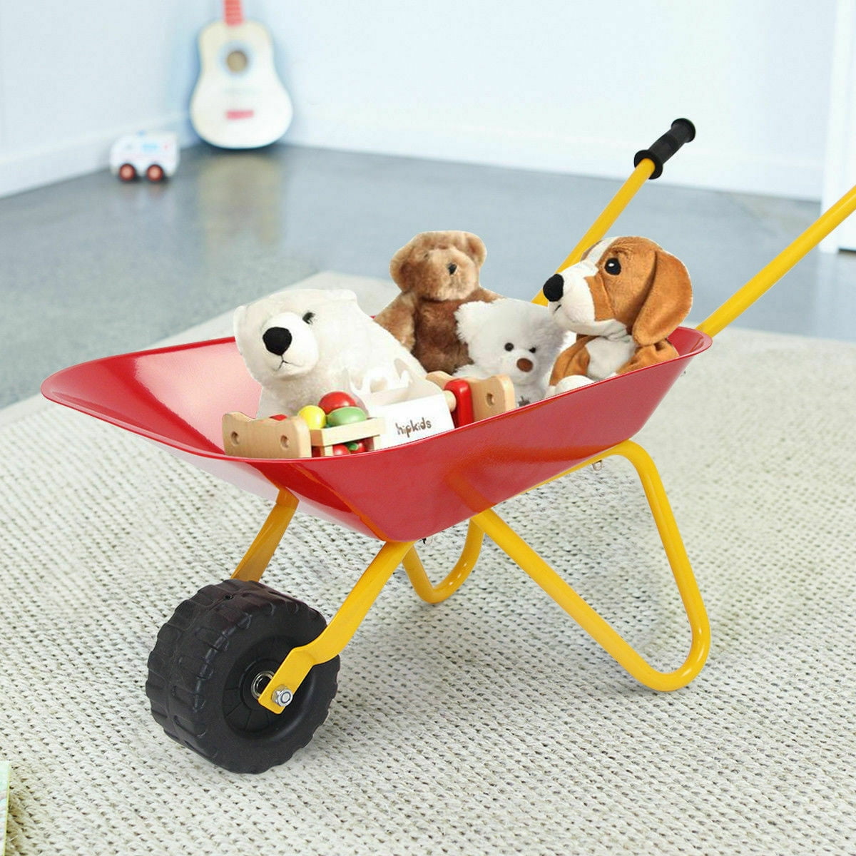 Kids Metal Wheelbarrow Childrens Size Ourdoor Garden Backyard Play Toy