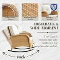 thumbnail image 3 of PARKWELL Outdoor Patio Rocking Chair Wicker High Back Rocker Lounge Chair with Cushion for Backyard Deck Porch,Beige, 3 of 6